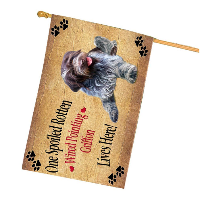 Spoiled Rotten Wirehaired Pointing Griffon Dog House Flag