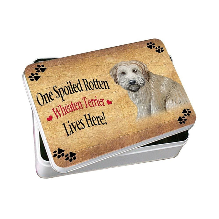 Wheaten Terrier Spoiled Rotten Dog Photo Storage Tin