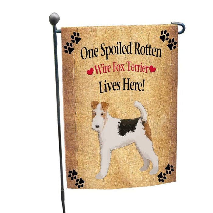 Spoiled Rotten Wire Fox Terrier Dog Garden Flag