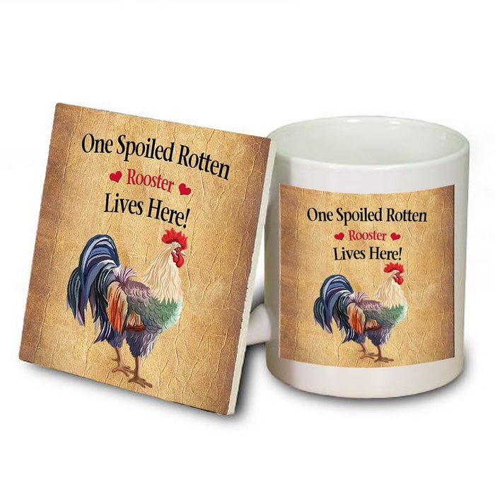 Spoiled Rotten Rooster Mug and Coaster Set