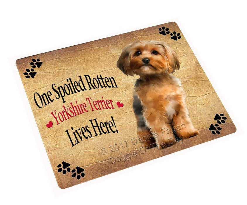 Spoiled Rotten Yorkshire Terrier Dog Tempered Cutting Board