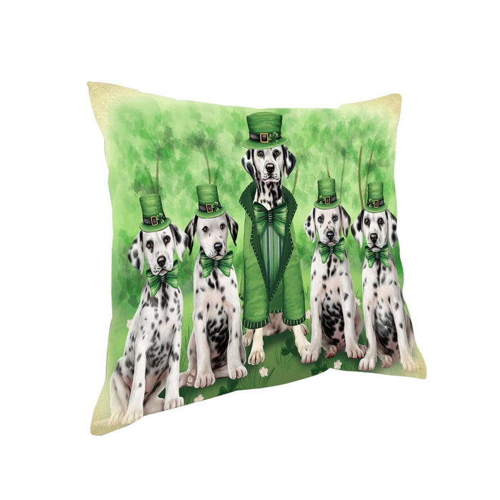 St. Patricks Day Irish Family Portrait Dalmatians Dog Pillow PIL51028