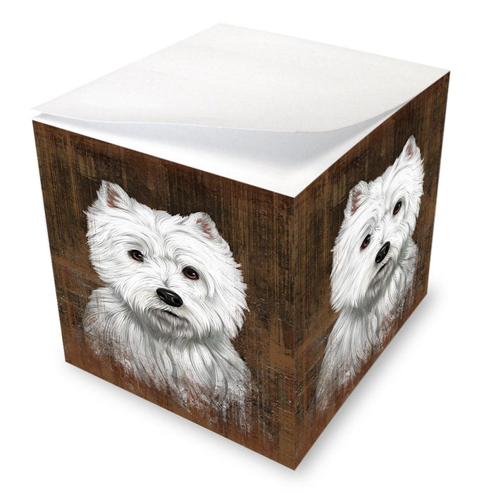 Rustic West Highland White Terrier Dog Note Cube NOC48268