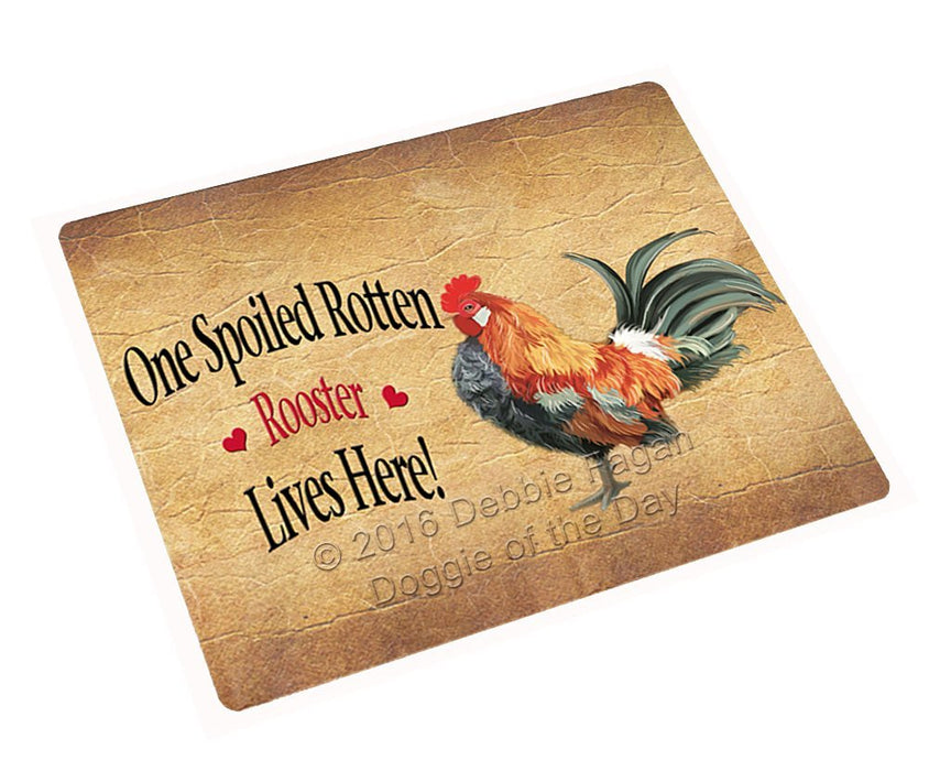 Spoiled Rotten Rooster Tempered Cutting Board