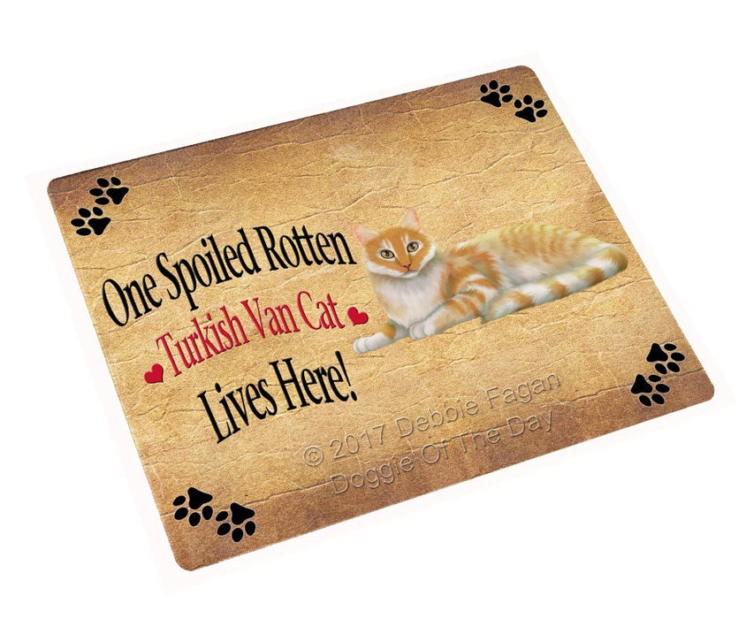 Spoiled Rotten Turkish Van Cat Tempered Cutting Board