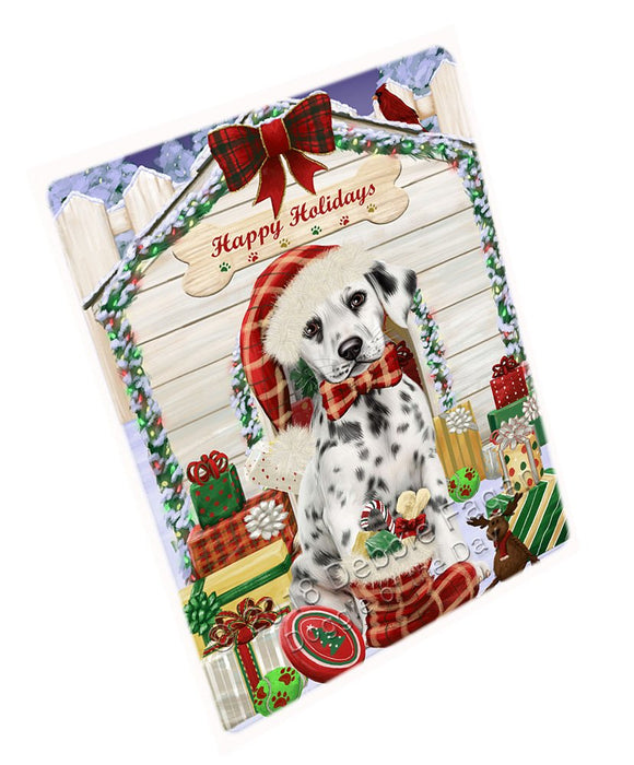 Happy Holidays Christmas Dalmatian Dog House With Presents Magnet Mini (3.5" x 2") MAG58512
