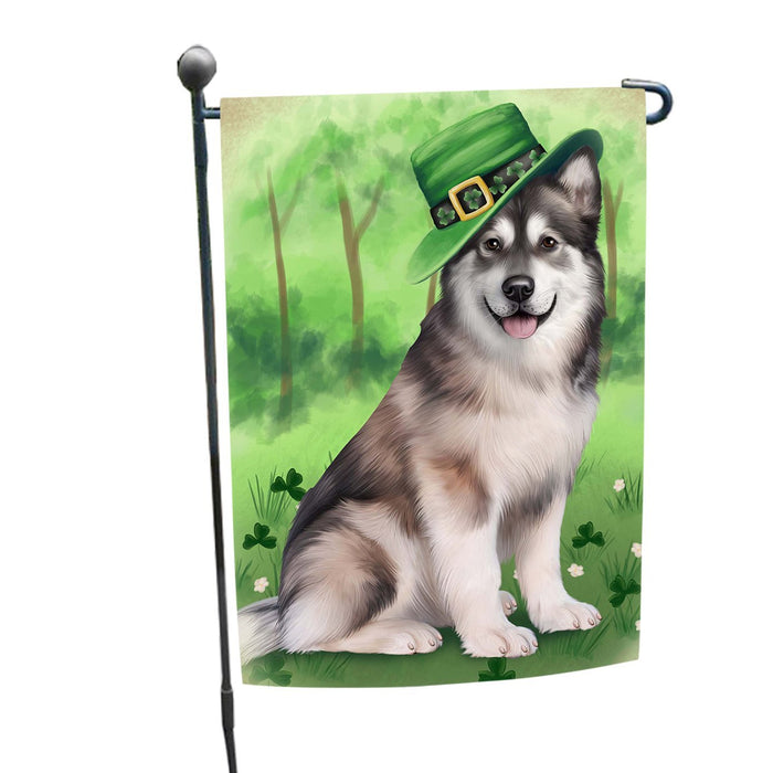 St. Patricks Day Irish Portrait Alaskan Malamute Dog Garden Flag GFLG48407