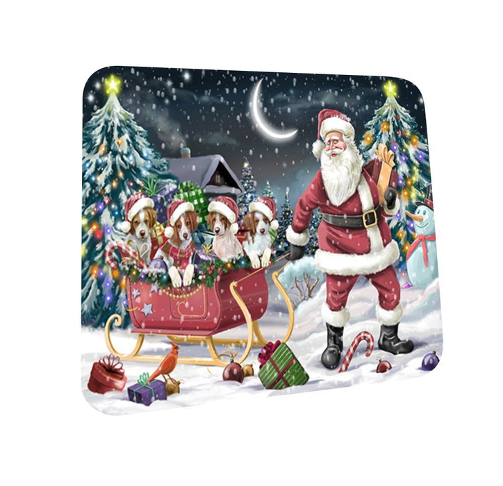 Santa Sled Dogs Brittany Spaniel Christmas Coasters CST390 (Set of 4)