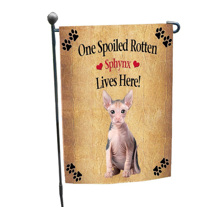 Spoiled Rotten Sphynx Cat Garden Flag