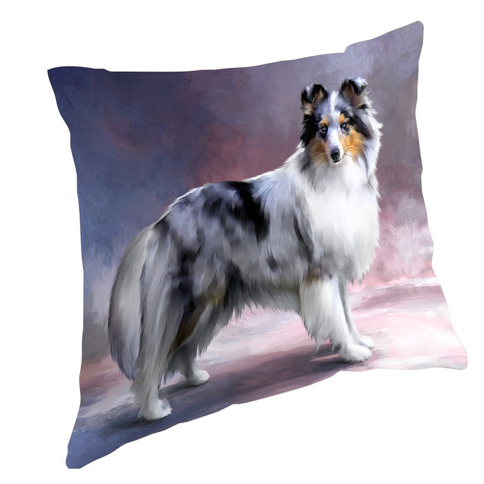 Shetland Sheepdog Blue Merle Dog Throw Pillow