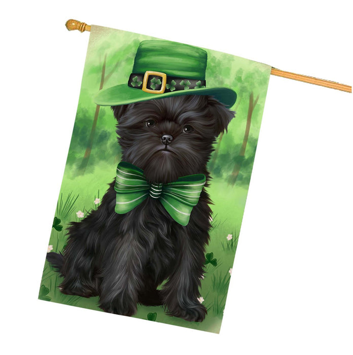 St. Patricks Day Irish Portrait Affenpinscher Dog House Flag FLG48458
