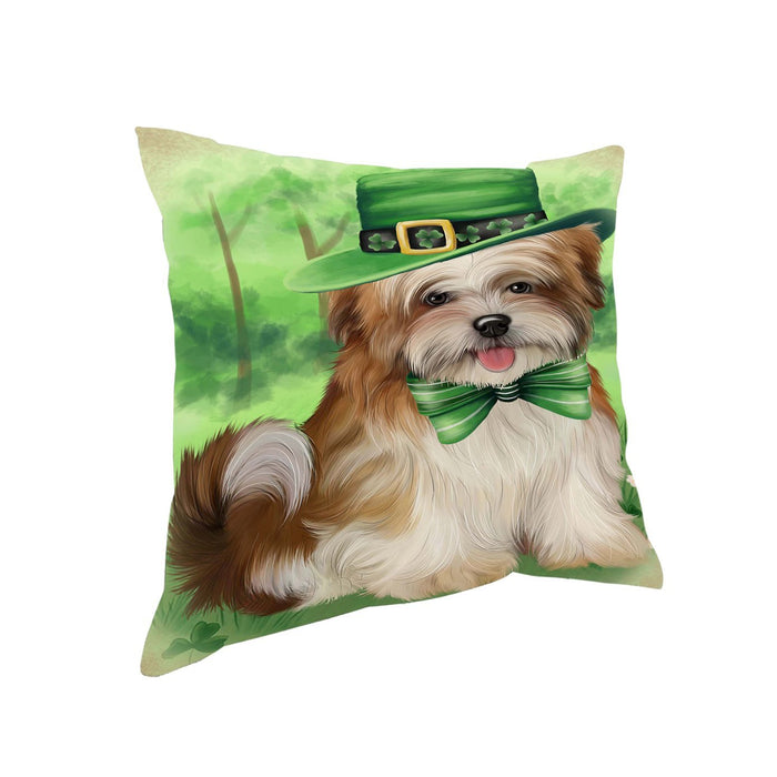 St. Patricks Day Irish Portrait Malti Tzu Dog Pillow PIL51208