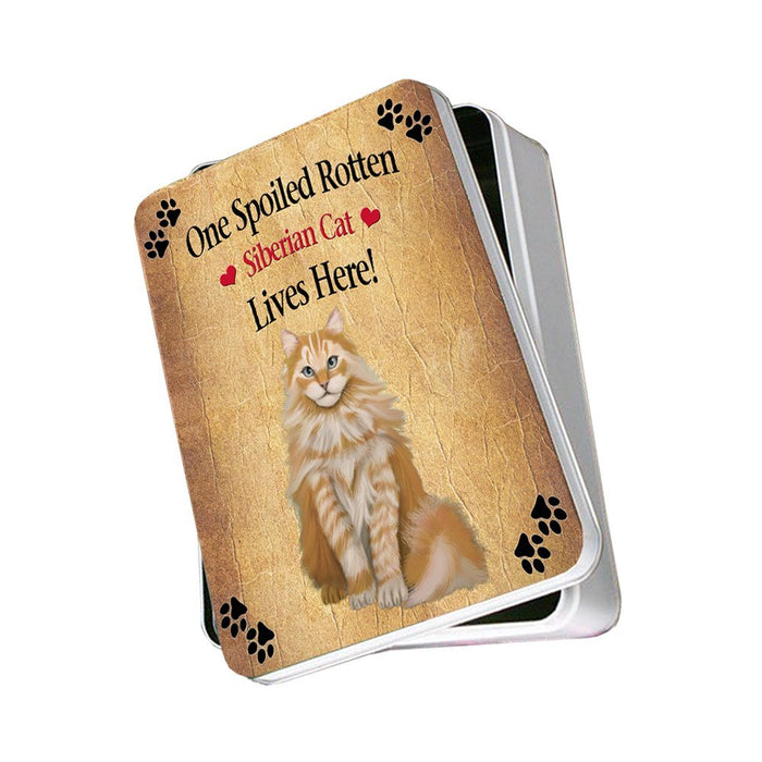 Siberian Spoiled Rotten Cat Photo Storage Tin