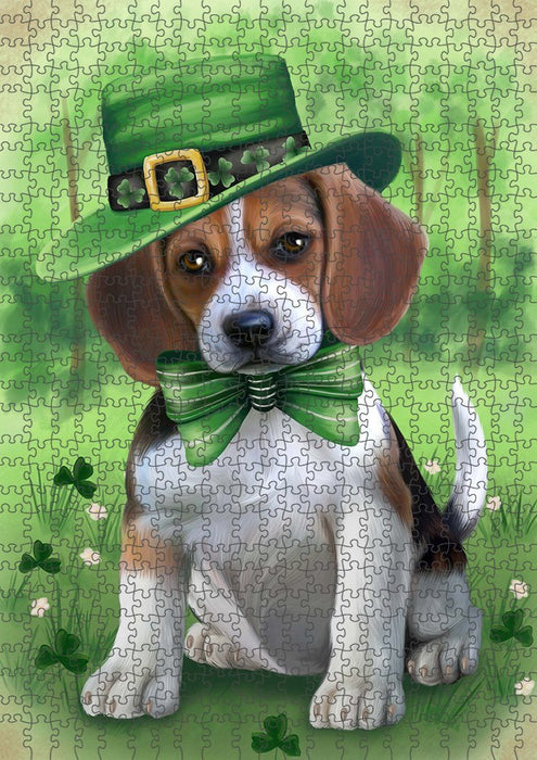 St. Patricks Day Irish Portrait Beagle Dog Puzzle with Photo Tin PUZL51648