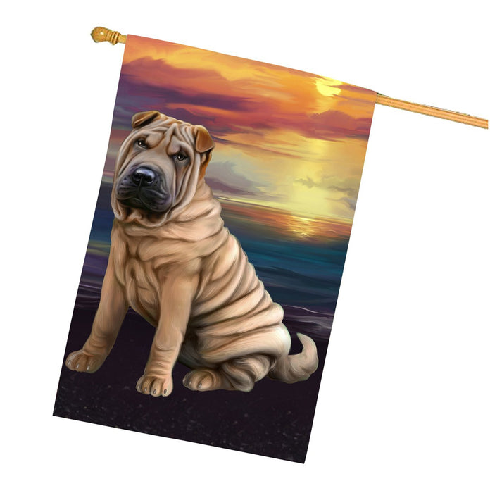 Shar-Pei Dog House Flag