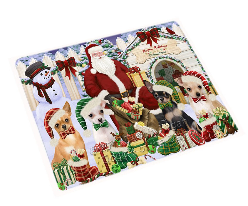 Happy Holidays Christmas Chihuahuas Dog House Gathering Magnet Mini (3.5" x 2") MAG58407