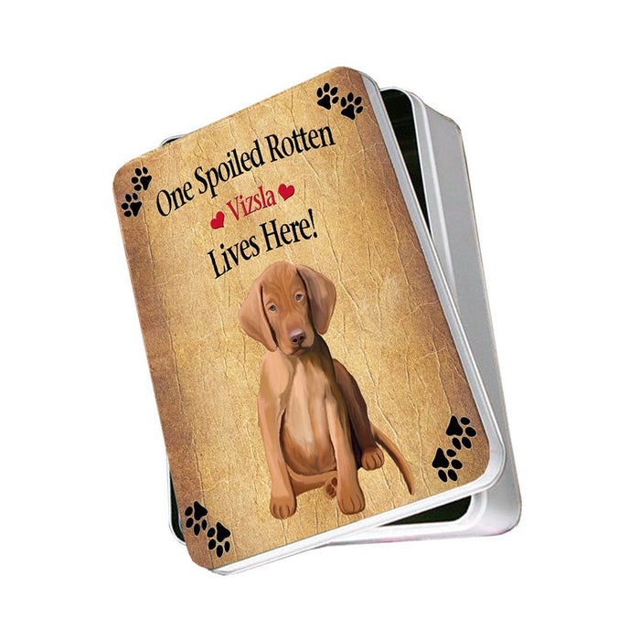 Vizsla Puppy Spoiled Rotten Dog Photo Storage Tin