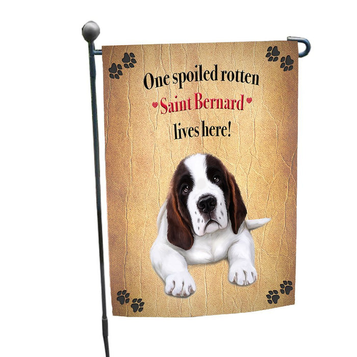 Saint Bernard Spoiled Rotten Dog Garden Flag