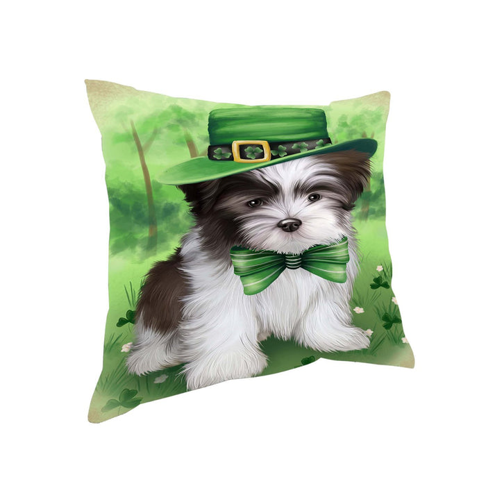St. Patricks Day Irish Portrait Malti Tzu Dog Pillow PIL51200
