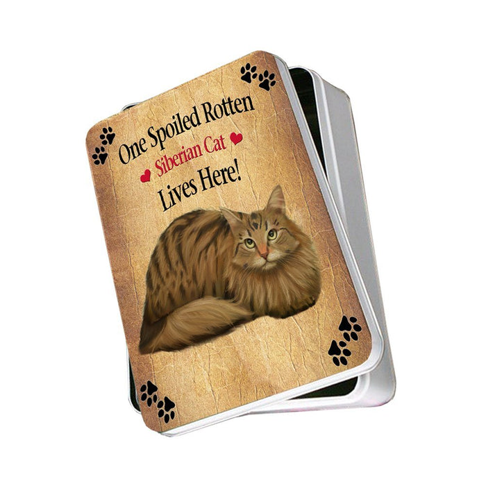 Siberian Spoiled Rotten Cat Photo Storage Tin