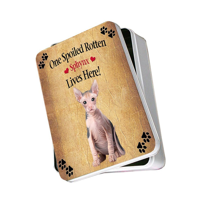 Sphynx Spoiled Rotten Cat Photo Storage Tin