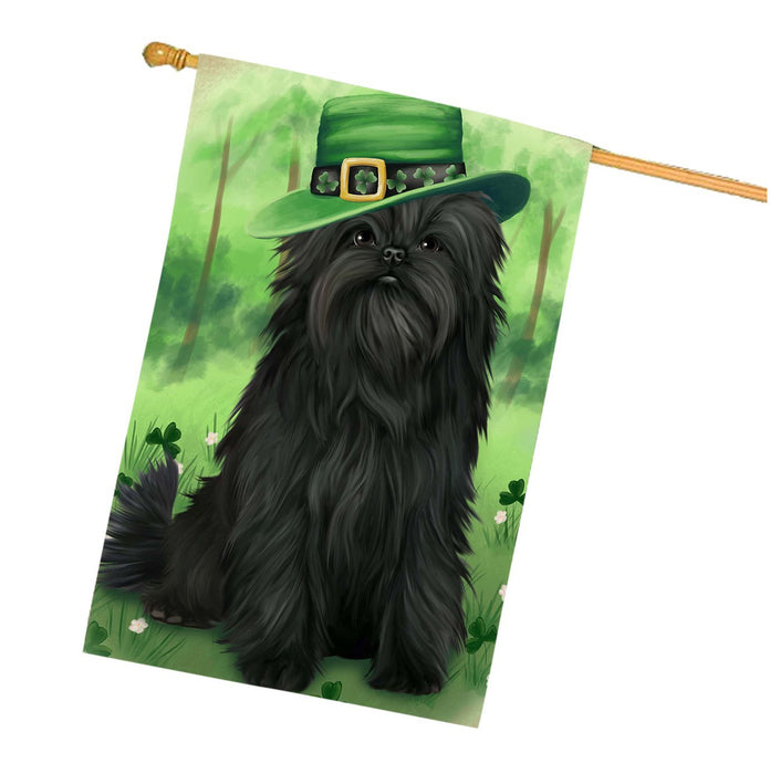 St Patricks Day Irish Portrait Affenpinscher Dog House Flag FLG48456