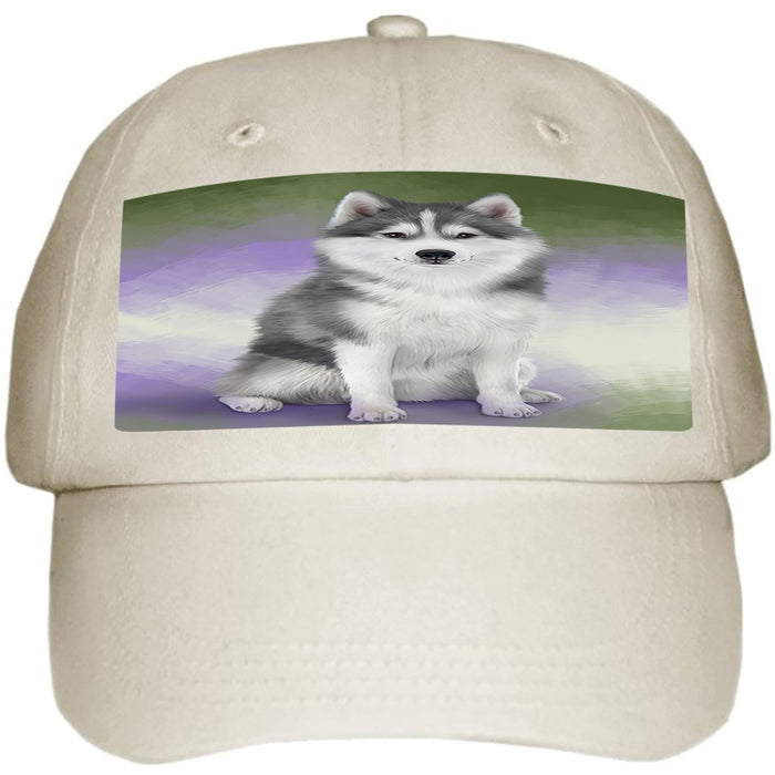 Siberian Husky Dog Ball Hat Cap HAT48825 (White)
