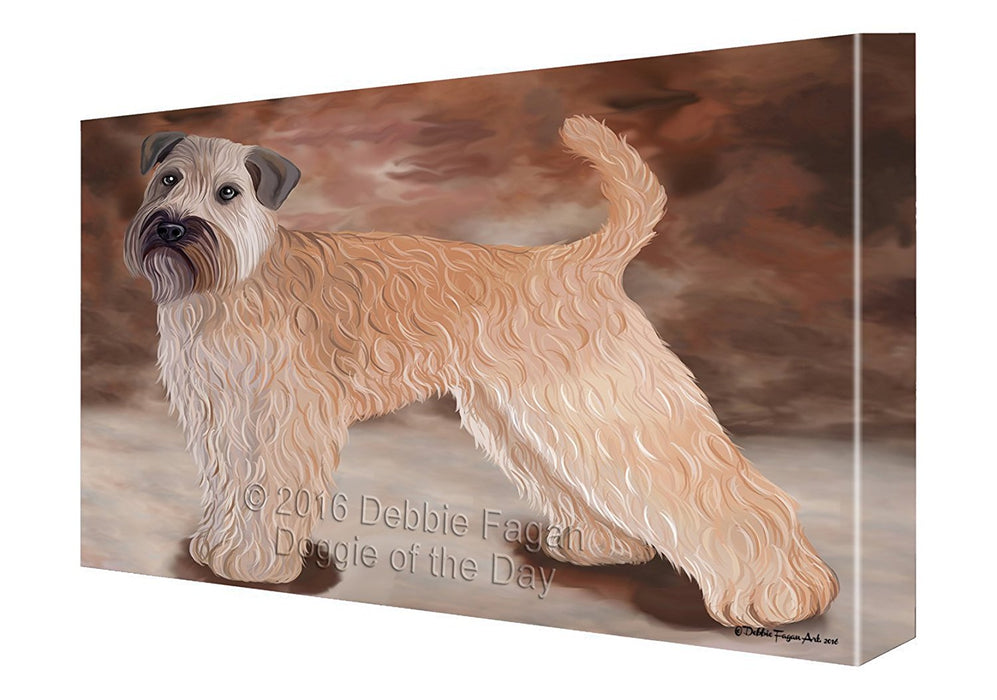 Wheaten Terrier Soft Coated Dog Painting Printed on Canvas Wall Art
