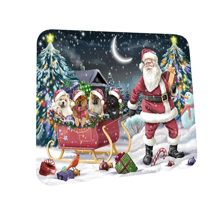 Santa Sled Dogs Chow Chow Christmas Coasters CST367 (Set of 4)