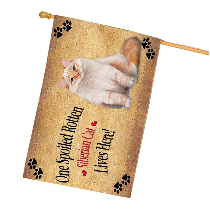 Spoiled Rotten Siberian Red Cat House Flag