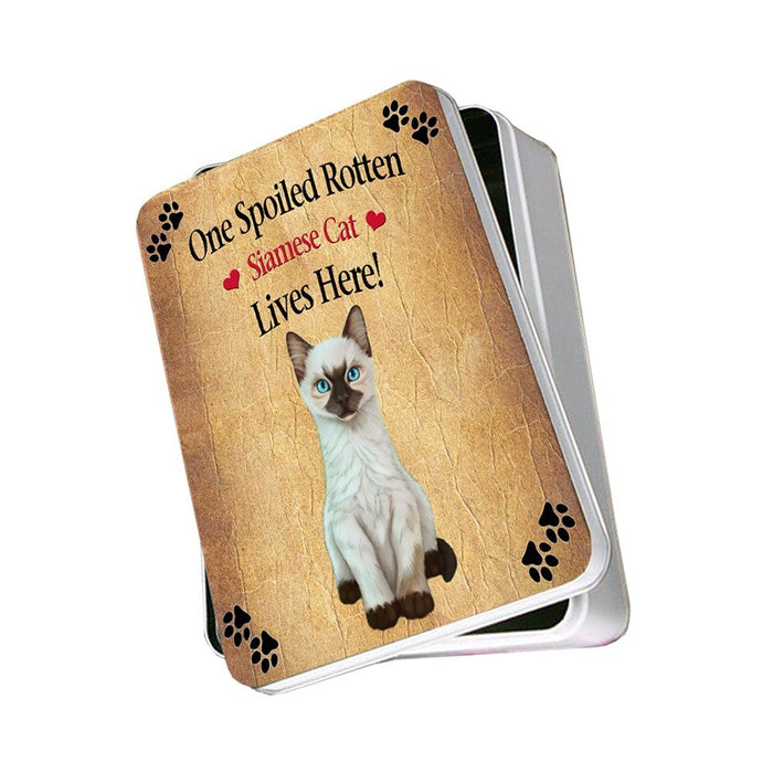 Siamese Kitten Spoiled Rotten Cat Photo Storage Tin