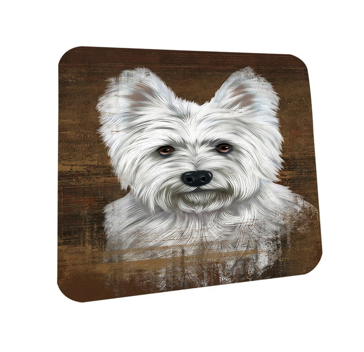 Rustic West Highland White Terrier Dog Coasters Set of 4 CST48229