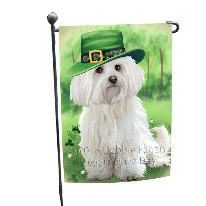 St. Patricks Day Irish Portrait Maltese Dog Garden Flag GFLG48742