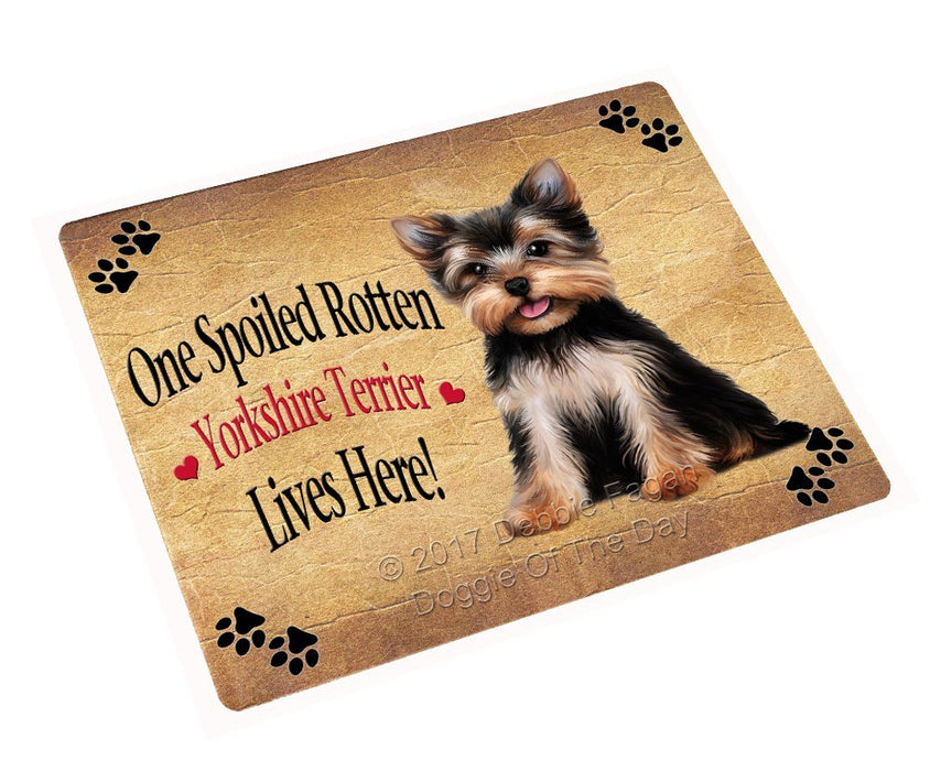 Spoiled Rotten Yorkshire Terrier Dog Tempered Cutting Board