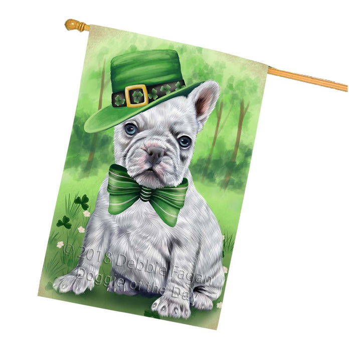 St. Patricks Day Irish Portrait French Bulldog House Flag FLG48765