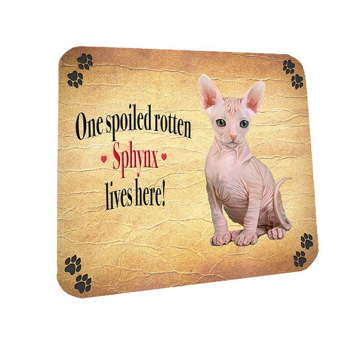 Spoiled Rotten Sphynx Cat Coasters Set of 4