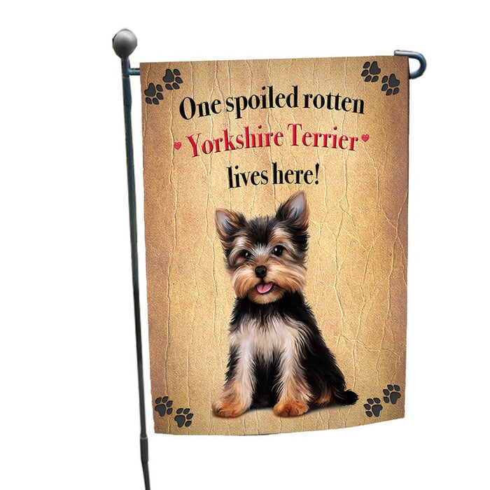 Yorkshire Terrier Spoiled Rotten Dog Garden Flag