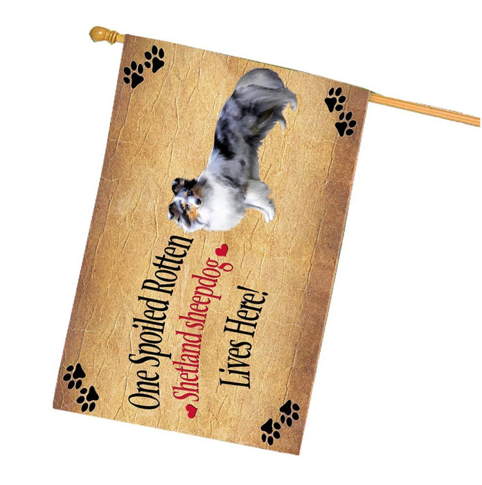 Spoiled Rotten Shetland Sheepdog Dog House Flag