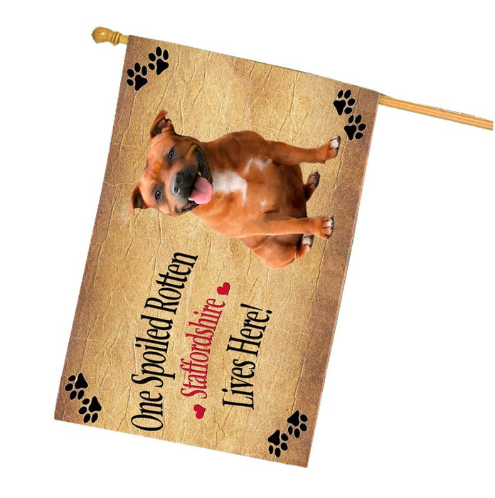 Spoiled Rotten Staffordshire Dog House Flag