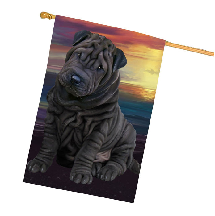 Shar-Pei Dog House Flag
