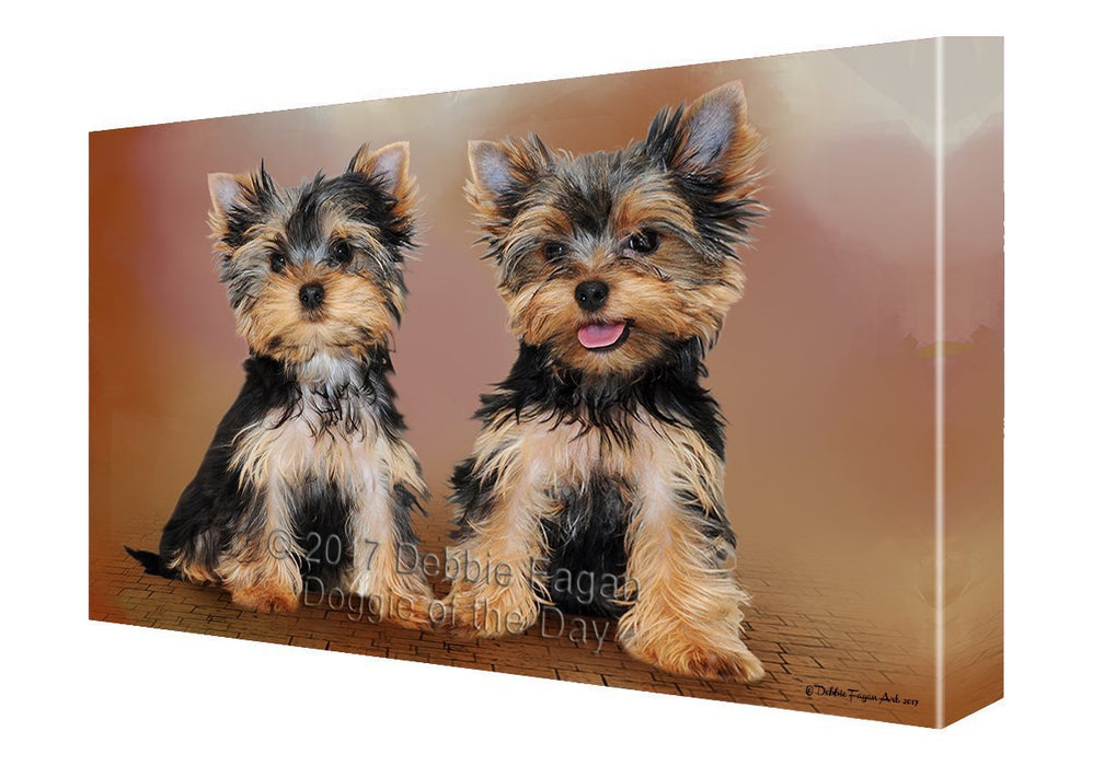 Yorkshire Terrier Dog Painting Printed on Canvas Wall Art