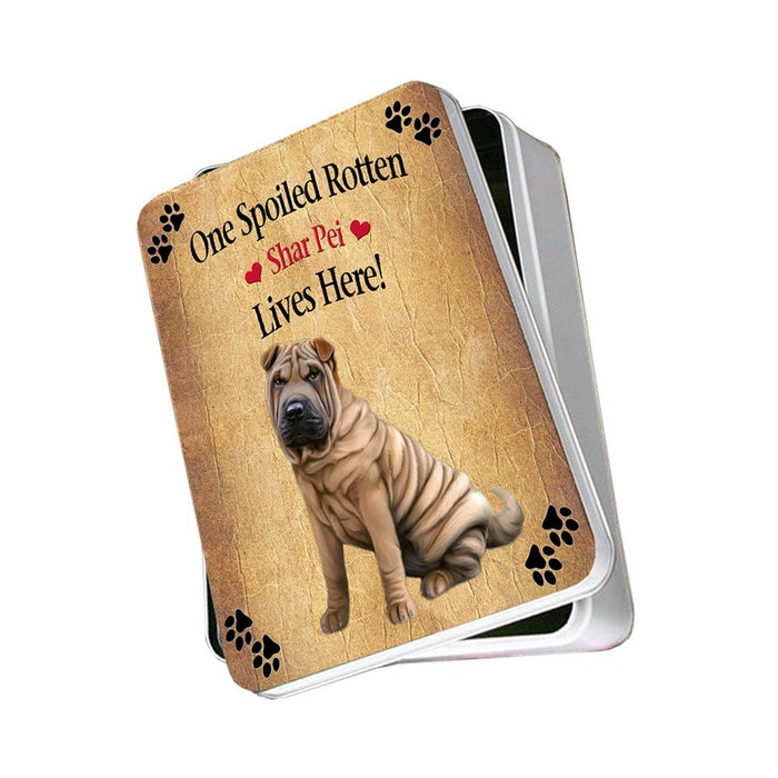 Shar Pei Spoiled Rotten Dog Photo Storage Tin