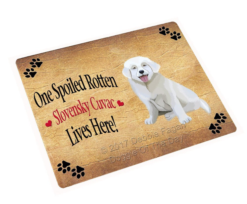 Spoiled Rotten Slovensky Cuvac Puppy Dog Tempered Cutting Board