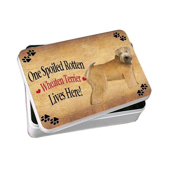 Wheaten Terrier Spoiled Rotten Dog Photo Storage Tin