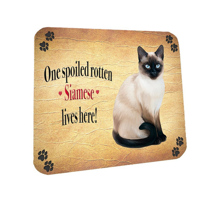Spoiled Rotten Siamese Cat Coasters Set of 4