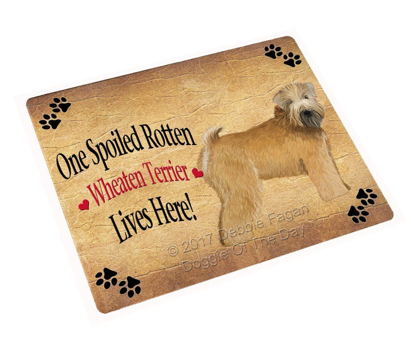 Spoiled Rotten Wheaten Terrier Dog Art Portrait Print Woven Throw Sherpa Plush Fleece Blanket