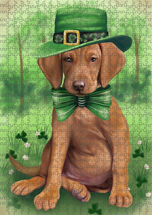 St. Patricks Day Irish Portrait Vizsla Dog Puzzle  PUZL51978