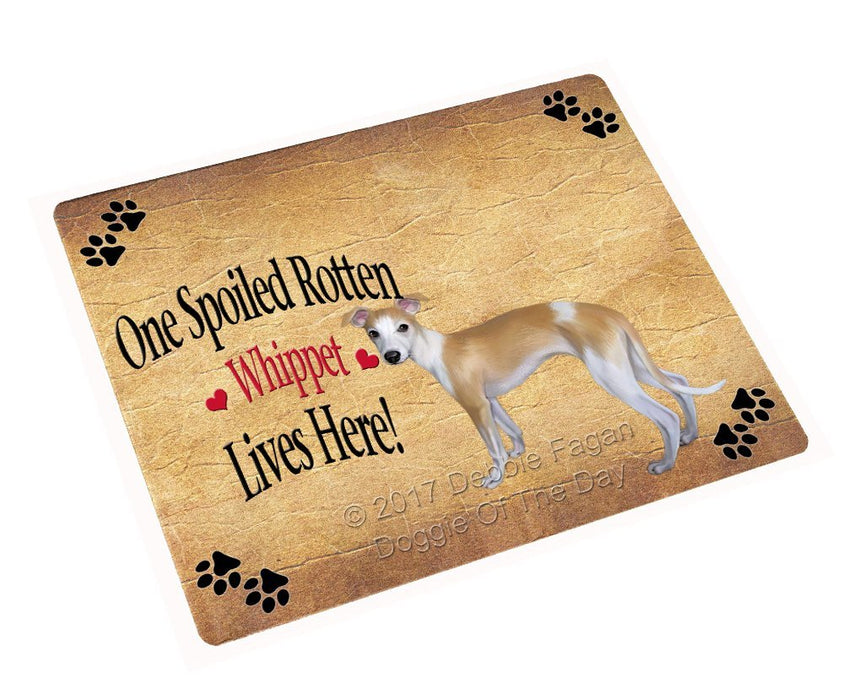 Spoiled Rotten Whippet Puppy Dog Tempered Cutting Board