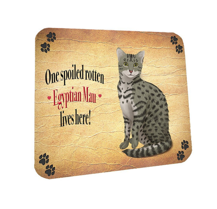 Spoiled Rotten Egyptian Mau Cat Coasters Set of 4
