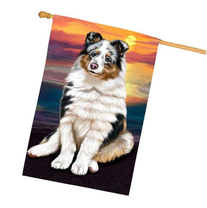 Shetland Sheepdog Dog House Flag